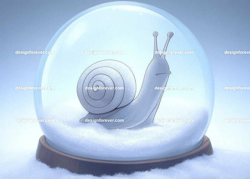 /imagine snail in a crystal ball