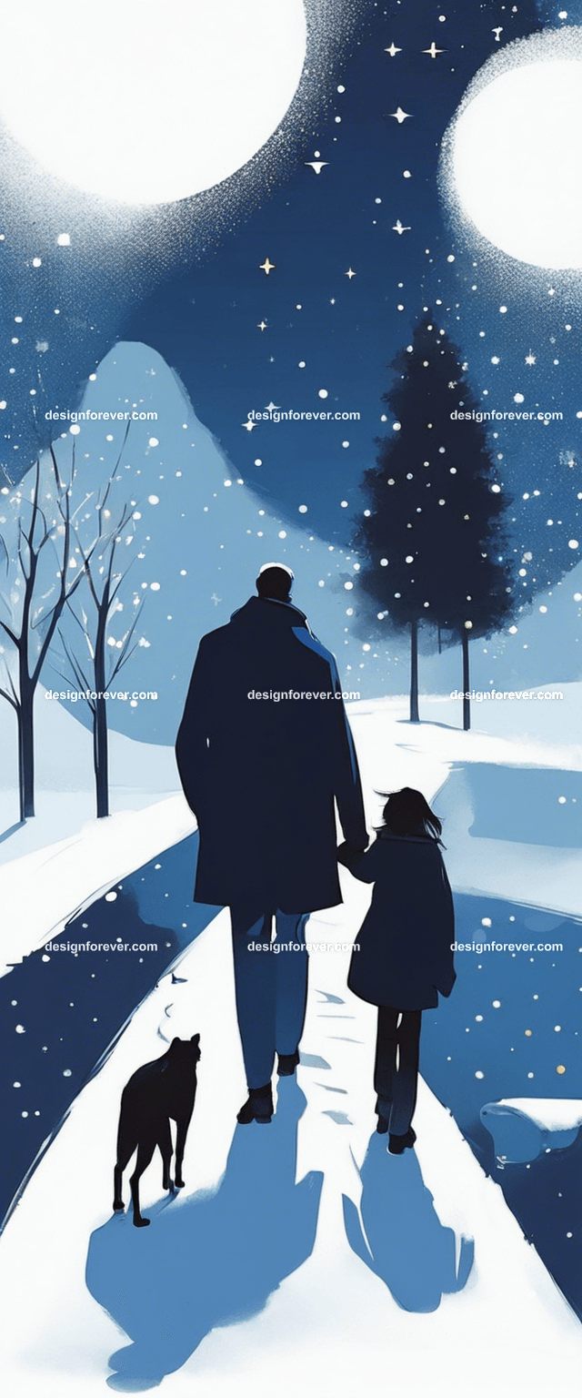 a couple walking dog evening