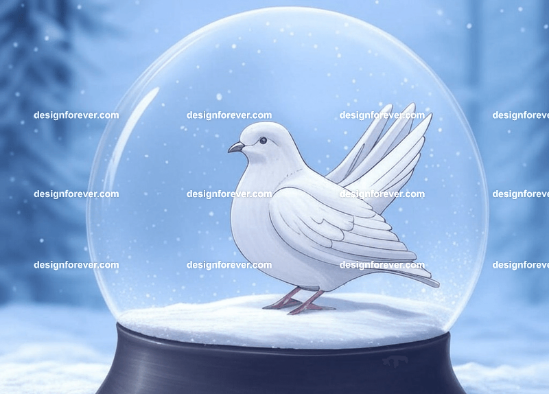 dove in crystal ball glass orb