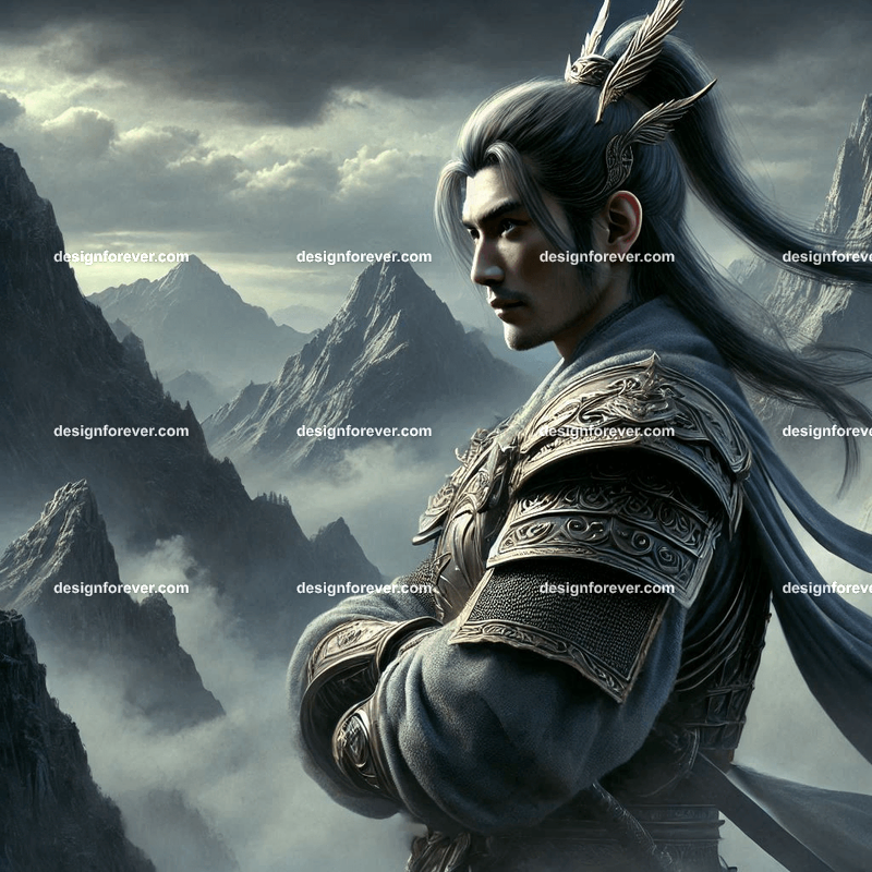 wuxia warrior in the mountains