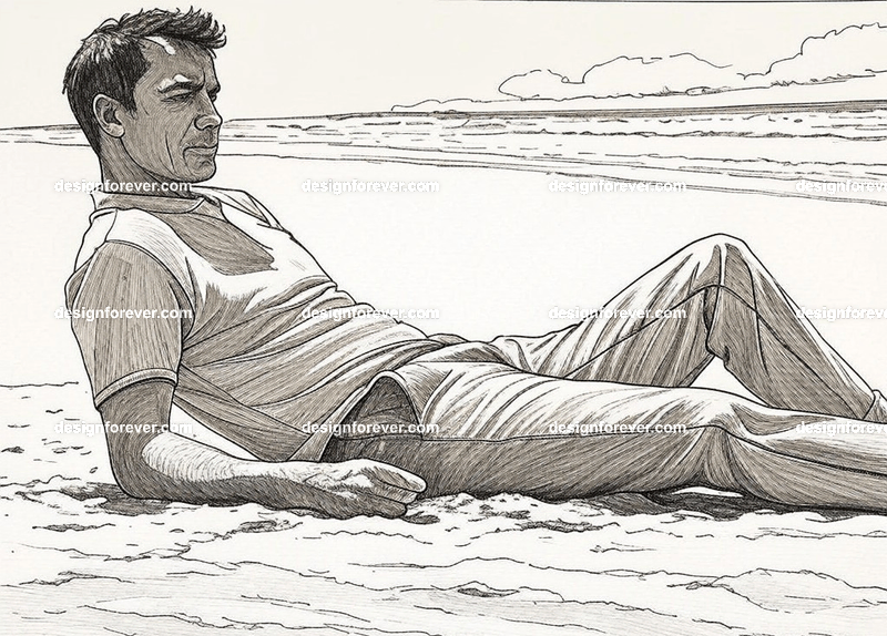 remote worker enjoying beach