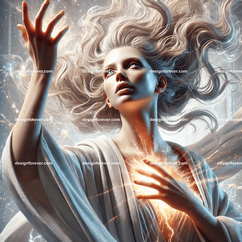 priestess in midst of powerful ritual