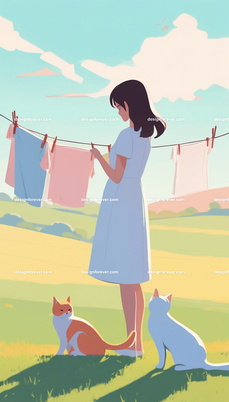 woman hanging clothes to dry