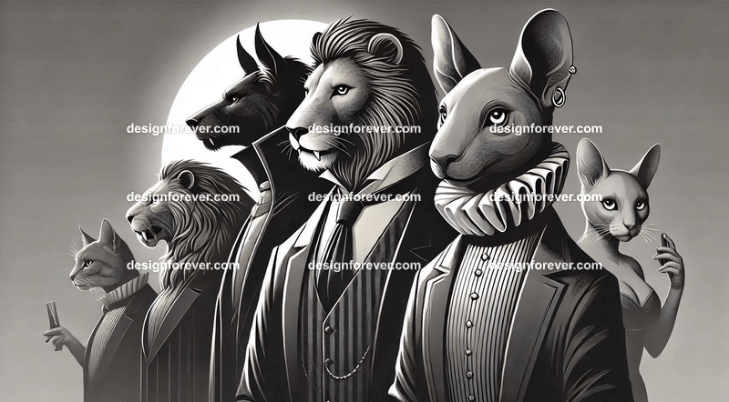 Animals styled as vampiric aristocrats