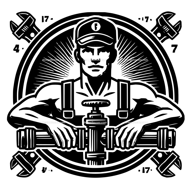 the plumber graphic logo