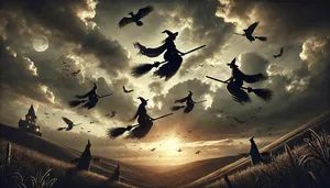 wide angle shot of storm riders from chinese manga