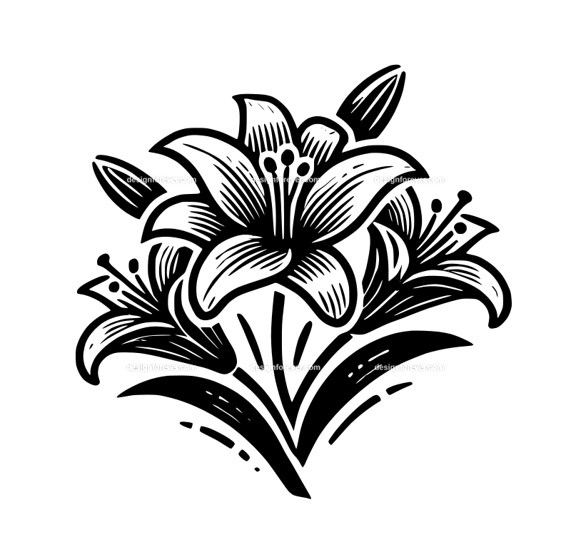 lily flowers graphic logo