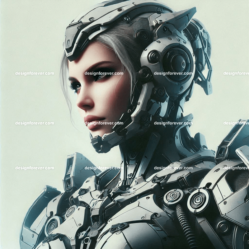 fierce woman in mobile suite armor like gundam