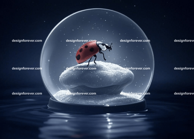/imagine lady bug in a crystal ball