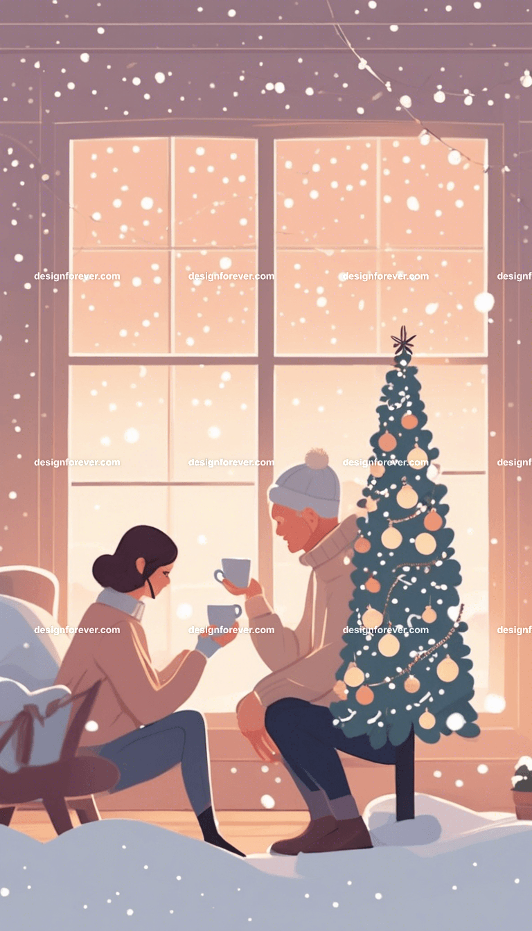 a couple wife husband girlfriend boyfriend celebrating new years xmas christmas holiday