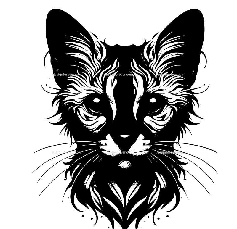 Lykoi cat graphic logo