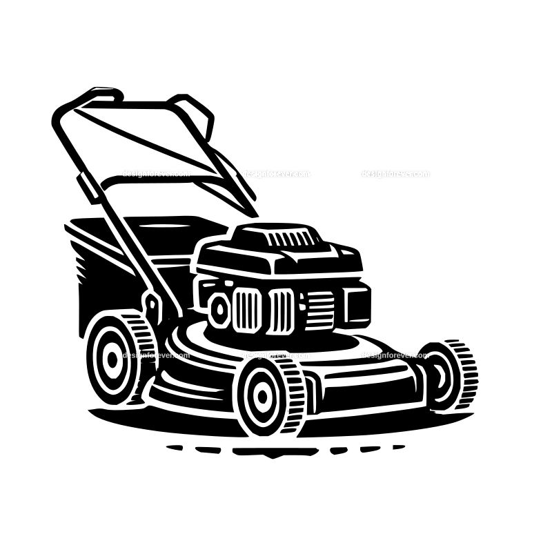 the lawn mower graphic logo