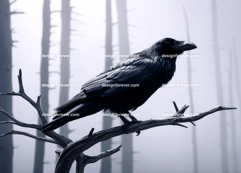 raven forest branch dead trees