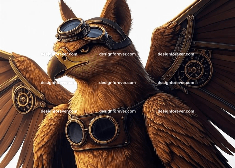 Griffin dressed as a steampunk aviator