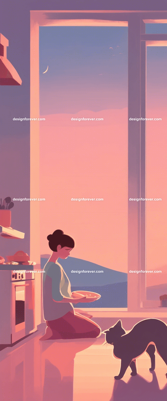 grandmother with child cooking in kitchen evening time with dark sky