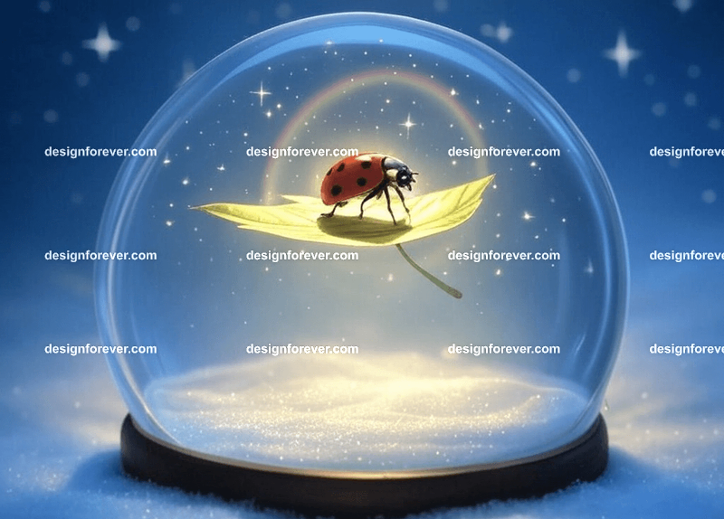 /imagine lady bug in a crystal ball