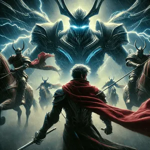 wide angle shot of storm riders from chinese manga