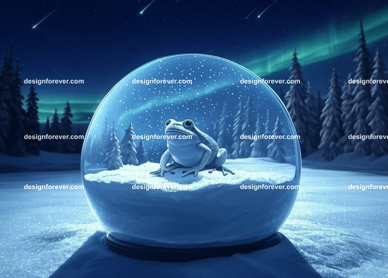 frog in crystal ball glass orb