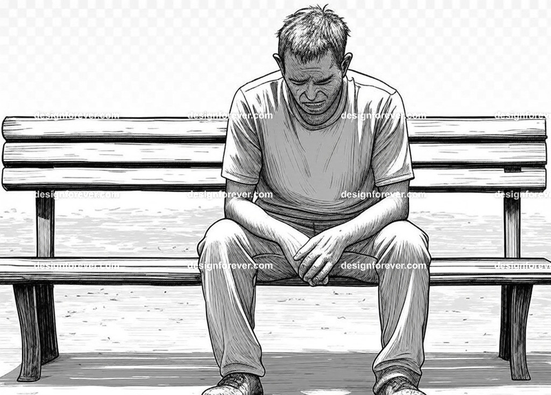 man in park in despair