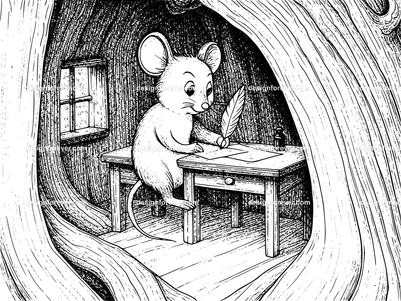 mr mouse writing letter