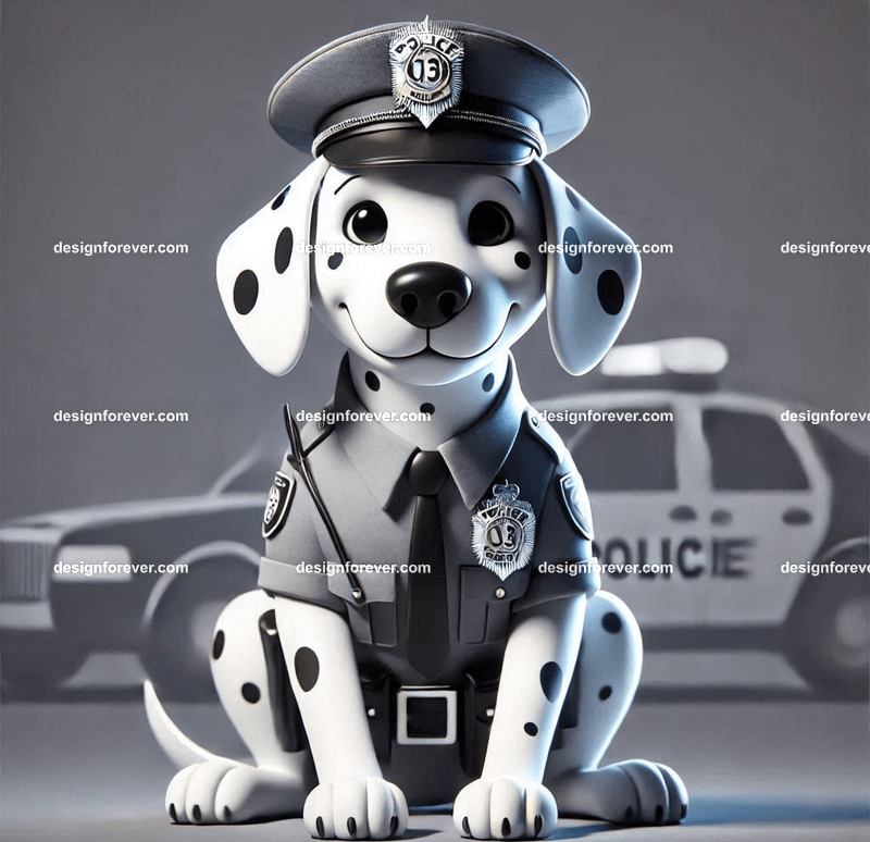 dalmation dressed as policeman