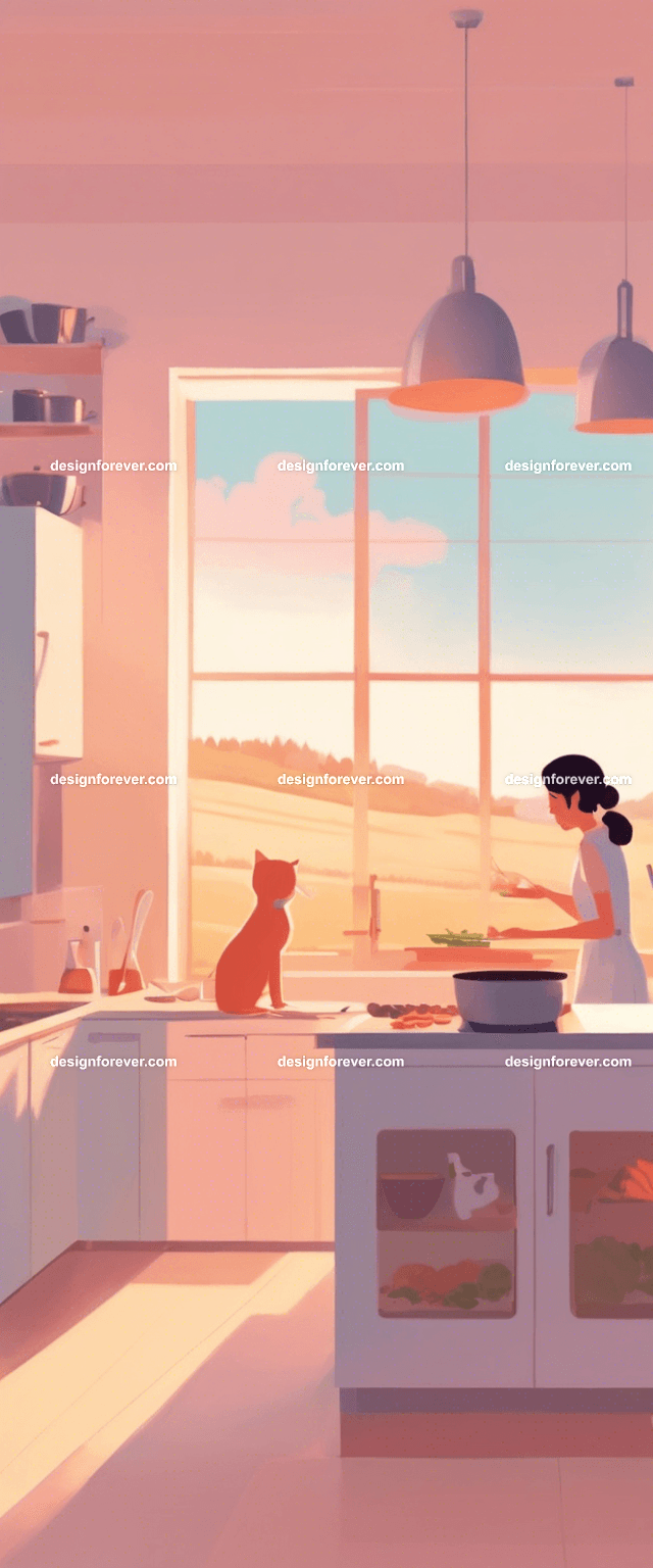 grandmother with child cooking in kitchen evening time