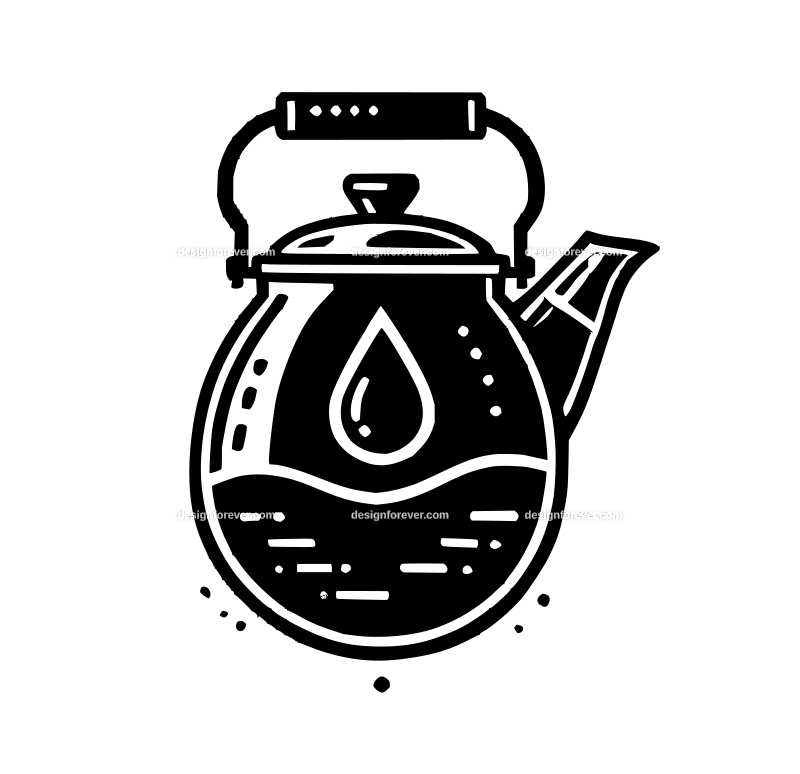 water kettle graphic logo