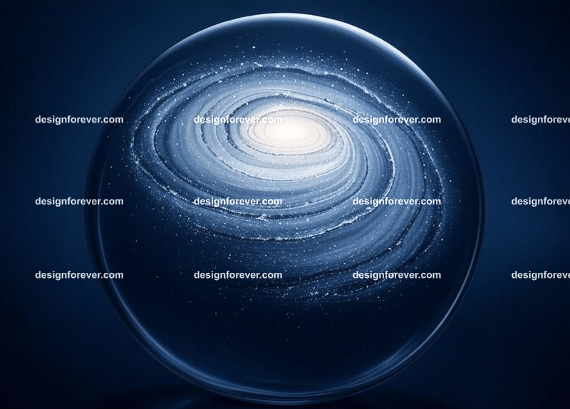 a galaxy inside crystal ball