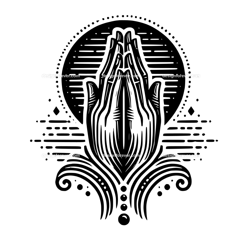 prayer hands graphic logo