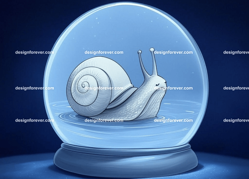 /imagine snail in a crystal ball