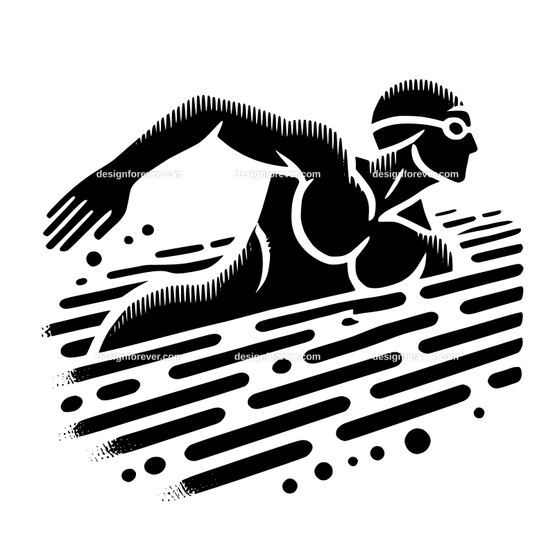 pool swimmer graphic logo
