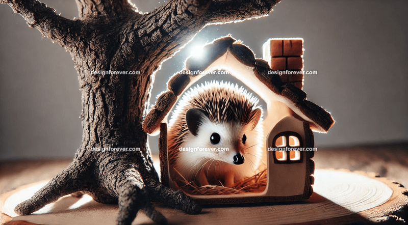 mouse within a tree in a small house