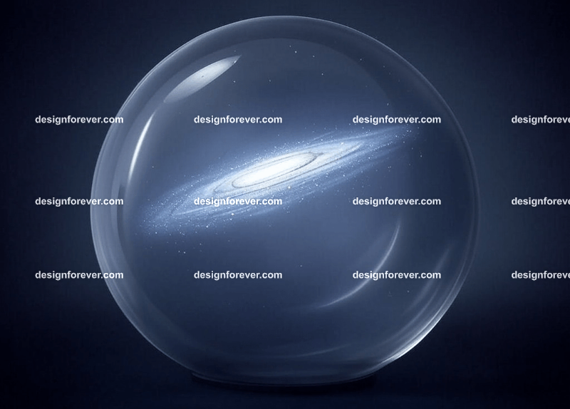 a galaxy inside crystal ball