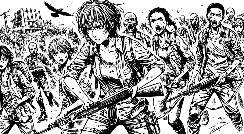 after the apocalypse people searching for survivors and attacked by zombies