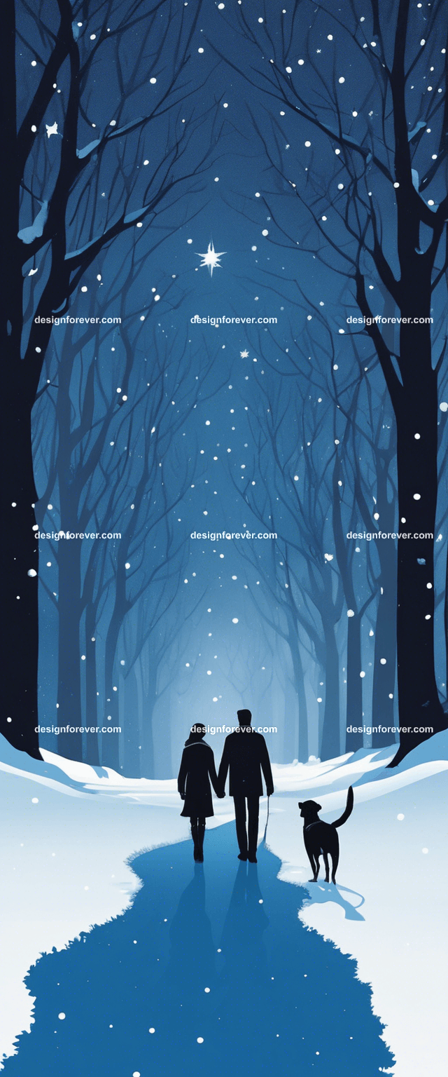 a couple walking dog evening