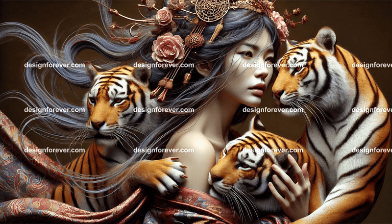 maiden warriors with their tigers