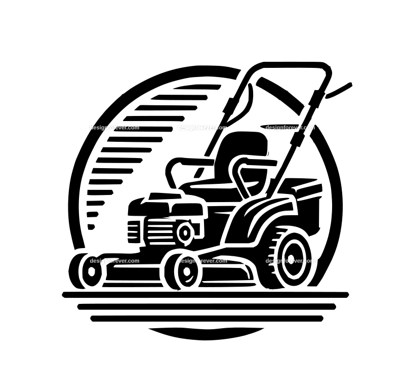 the lawn mower graphic logo
