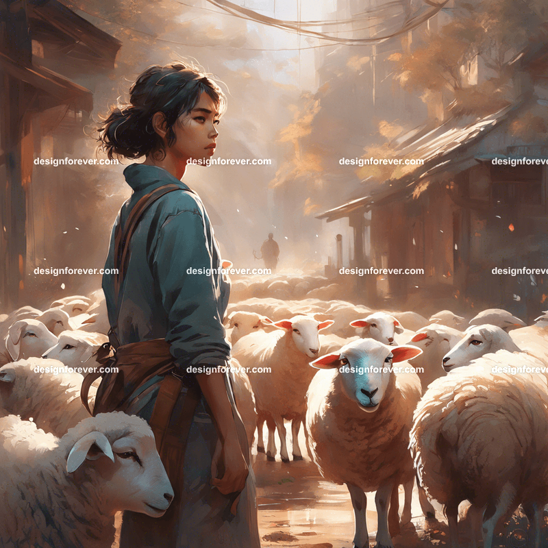 a young sheep herder