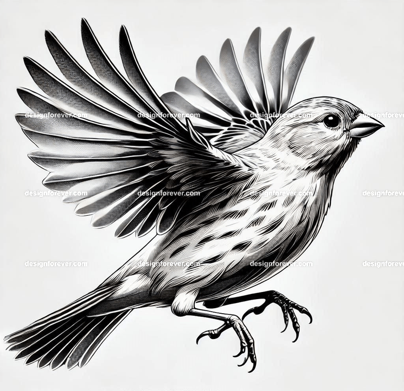finch in flight