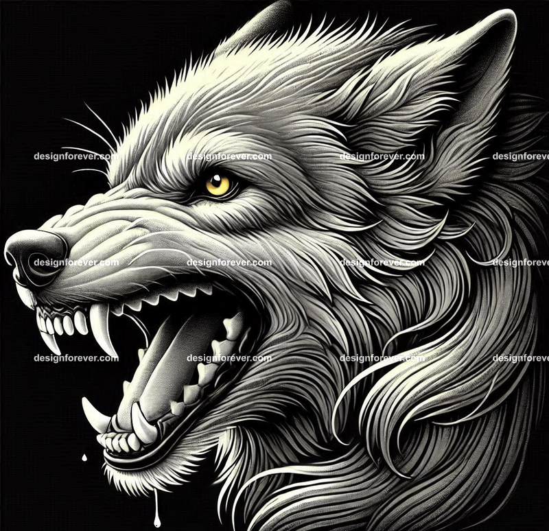a wolf baring its teeth