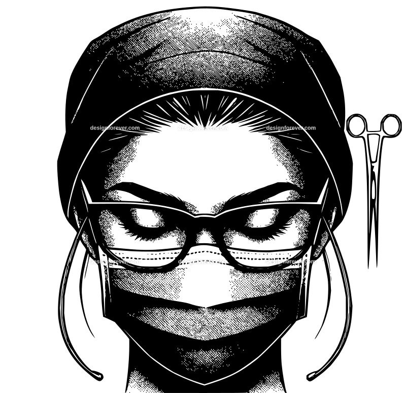 the surgeon's mask graphic logo