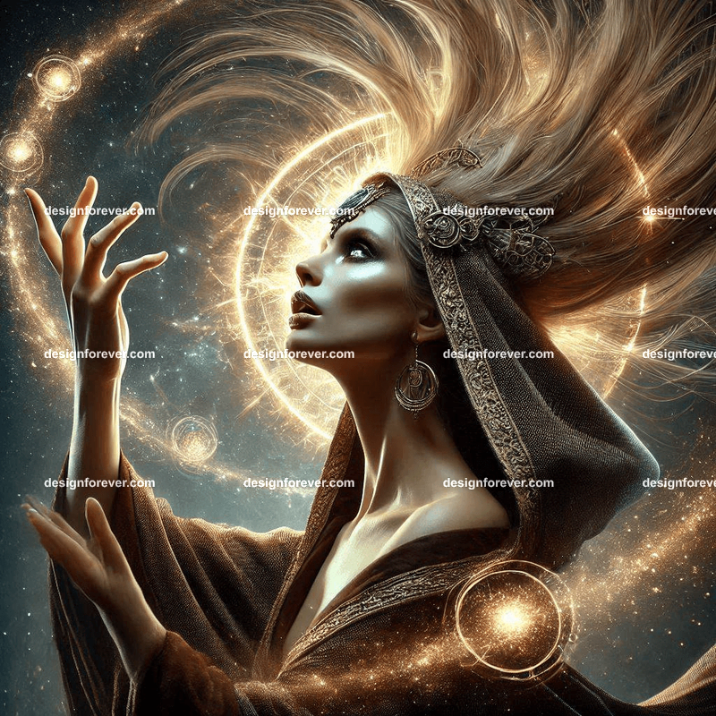 priestess in midst of powerful ritual