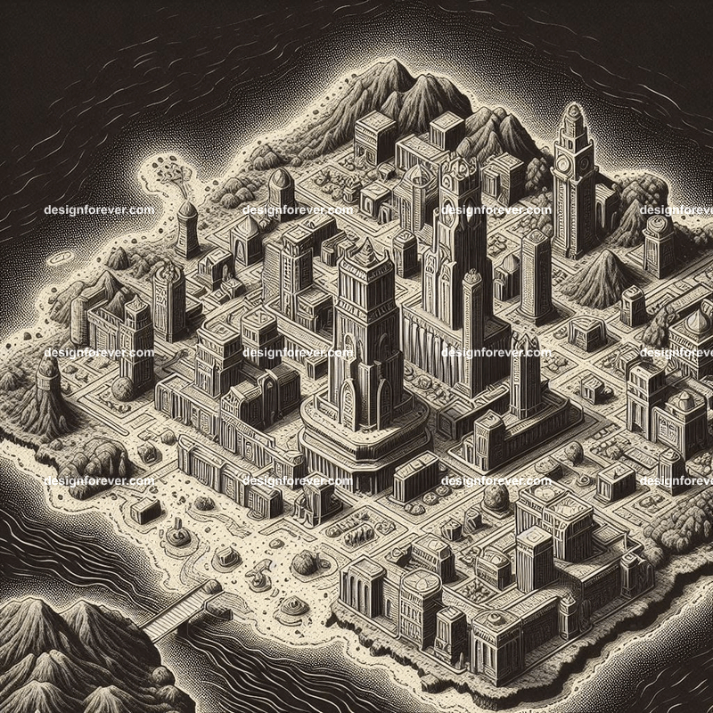the city map for ultima 2 game