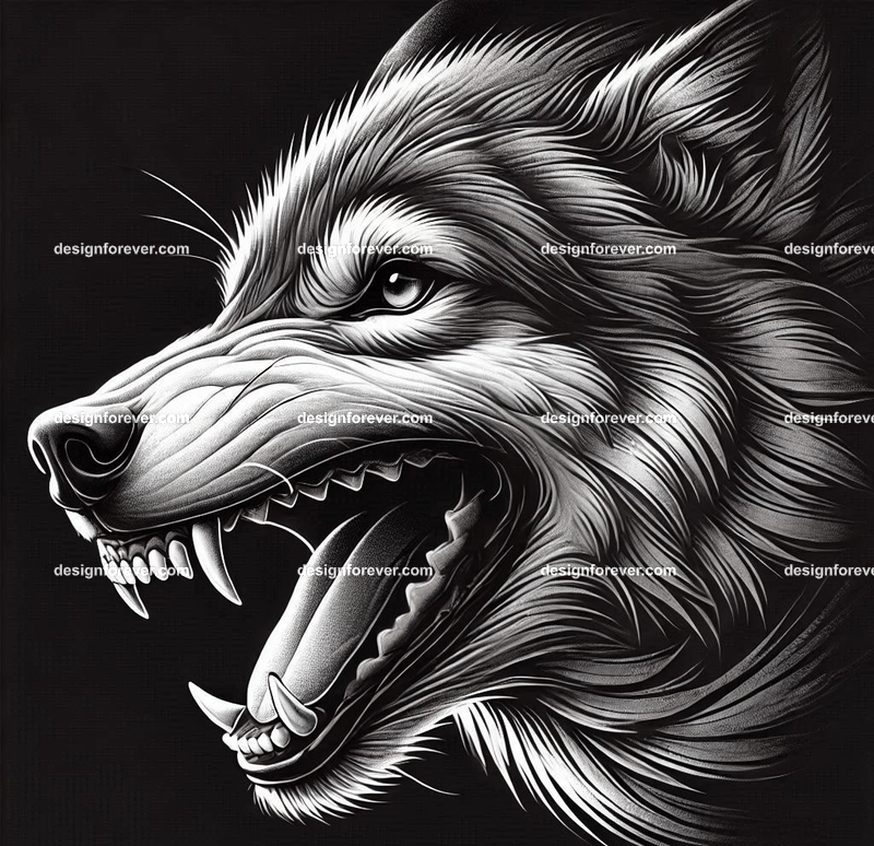 a wolf baring its teeth