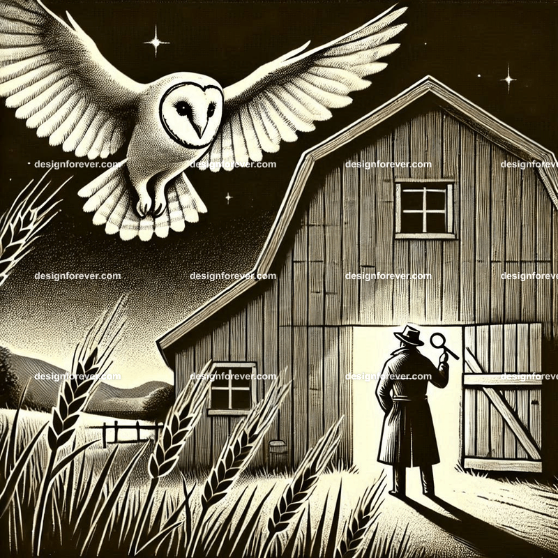 investigator looking into barn and owl flying out
