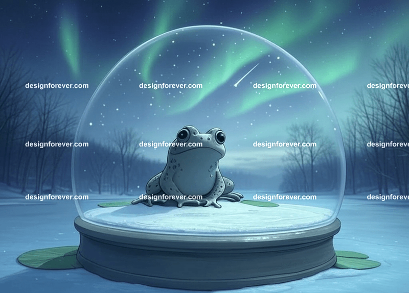 frog in crystal ball glass orb