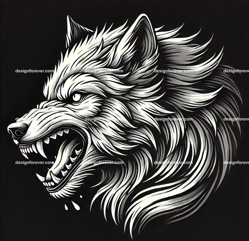 a wolf baring its teeth