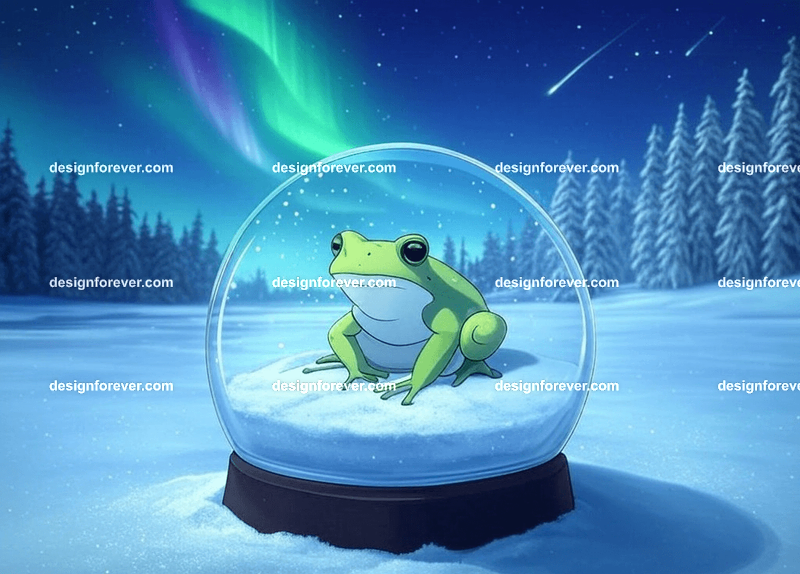 frog in crystal ball glass orb