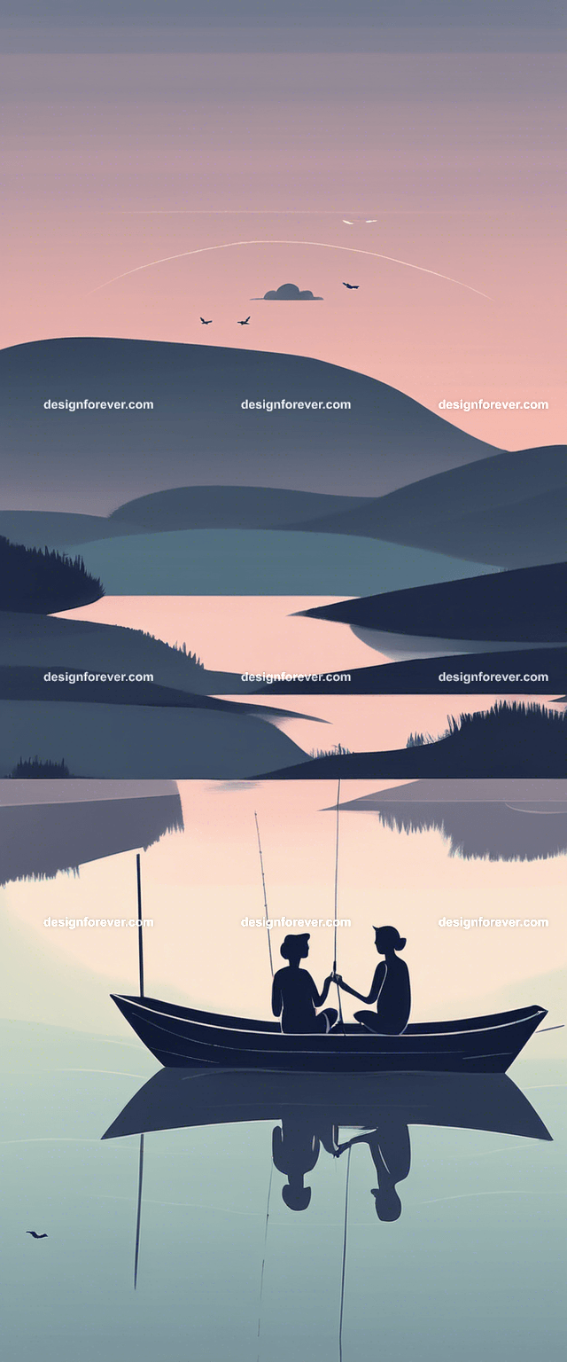 young woman on kayak on calm lake deep dark blue evening sky with stars