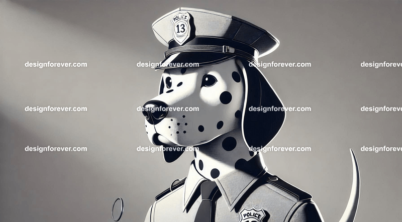 dalmation dressed as policeman
